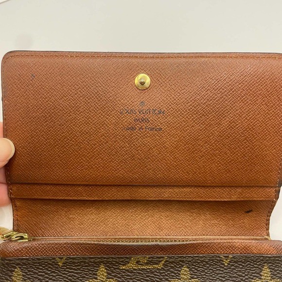 Louis Vuitton Tresor Monogram Wallet Vintage Porte Monnaie Brown Canvas - Picture 9 of 13